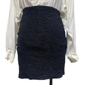 Vintage A Fashion Womens Size M Black Crinkle Mini Skirt